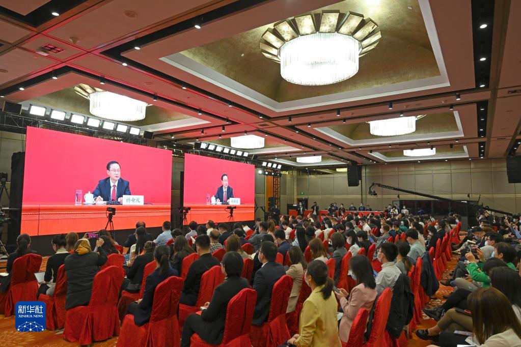 10月15日，中国共产党第二十次全国代表大会新闻发言人孙业礼在北京人民大会堂举行新闻发布会。这是分会场。.jpg